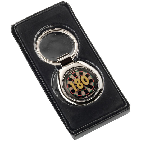 3cm Darts "180" Metal Keyring - Round 1.25In