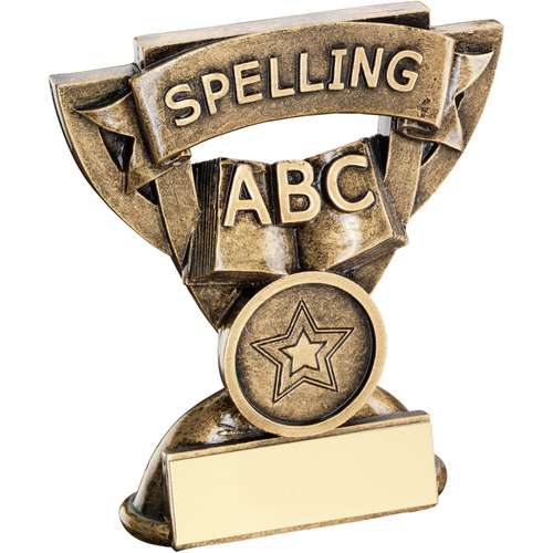 9.5cm Brz-Gold Spelling Mini Cup Trophy