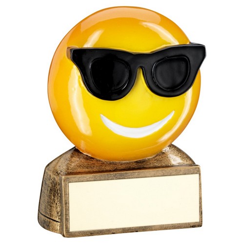 Brz-Yellow-Black 'Sunglasses Emoji' Figure Trophy - 2.75inch