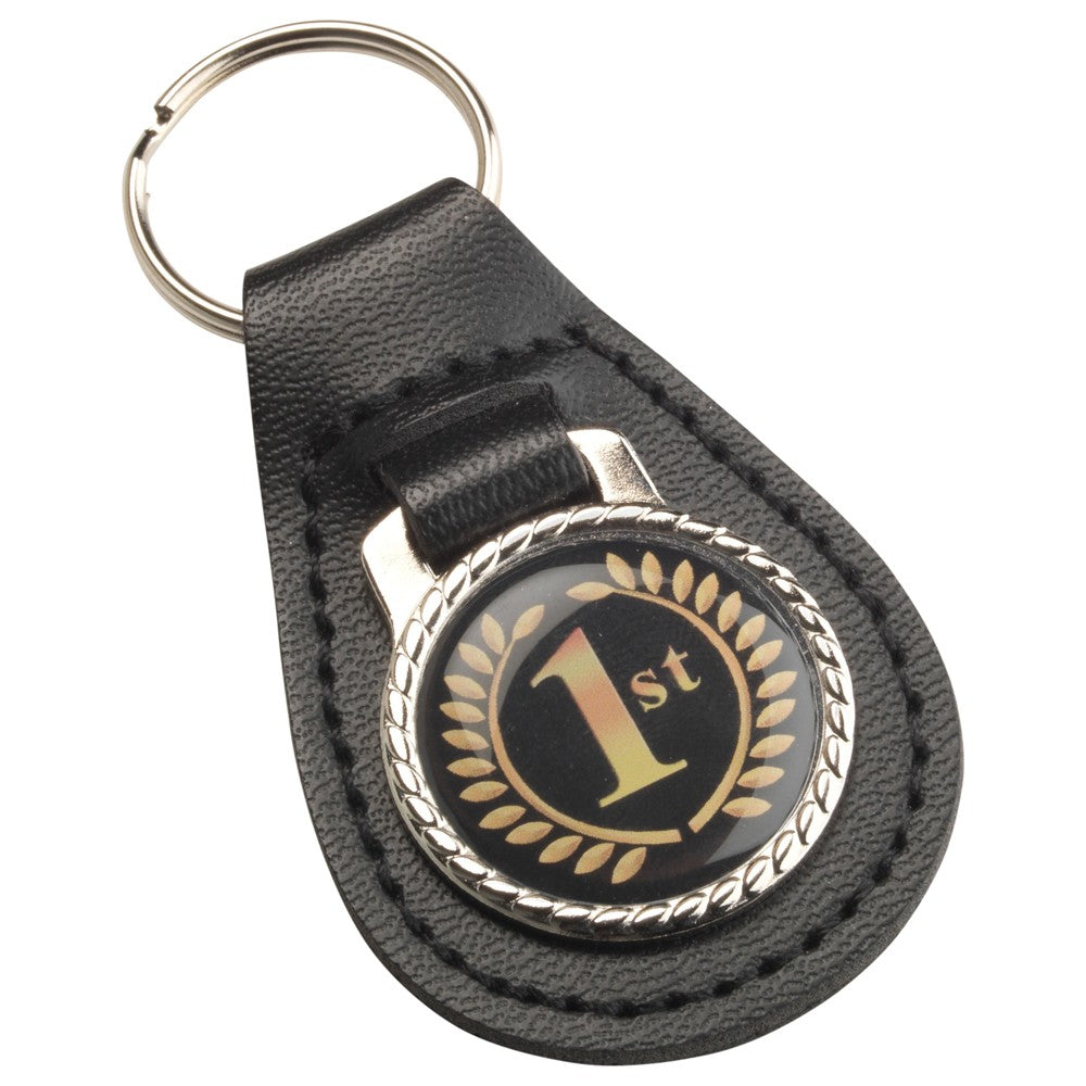 6.5cm Black Leather Key Fob