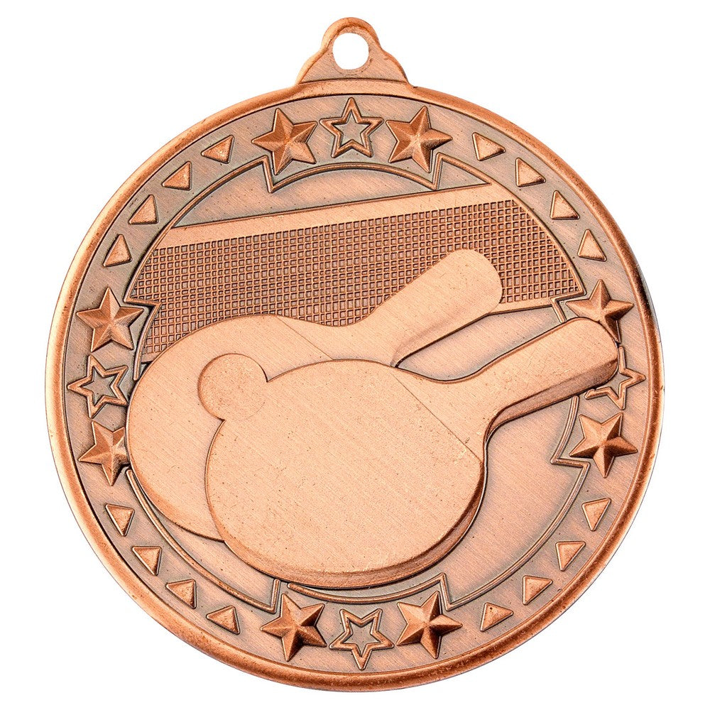 Table Tennis 'Tri Star' Medal - 3 Colours