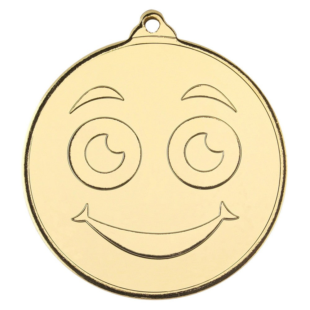 Smiley Face Gold Medal - 2inch