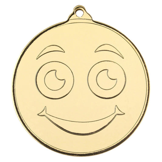 Smiley Face Gold Medal - 2inch