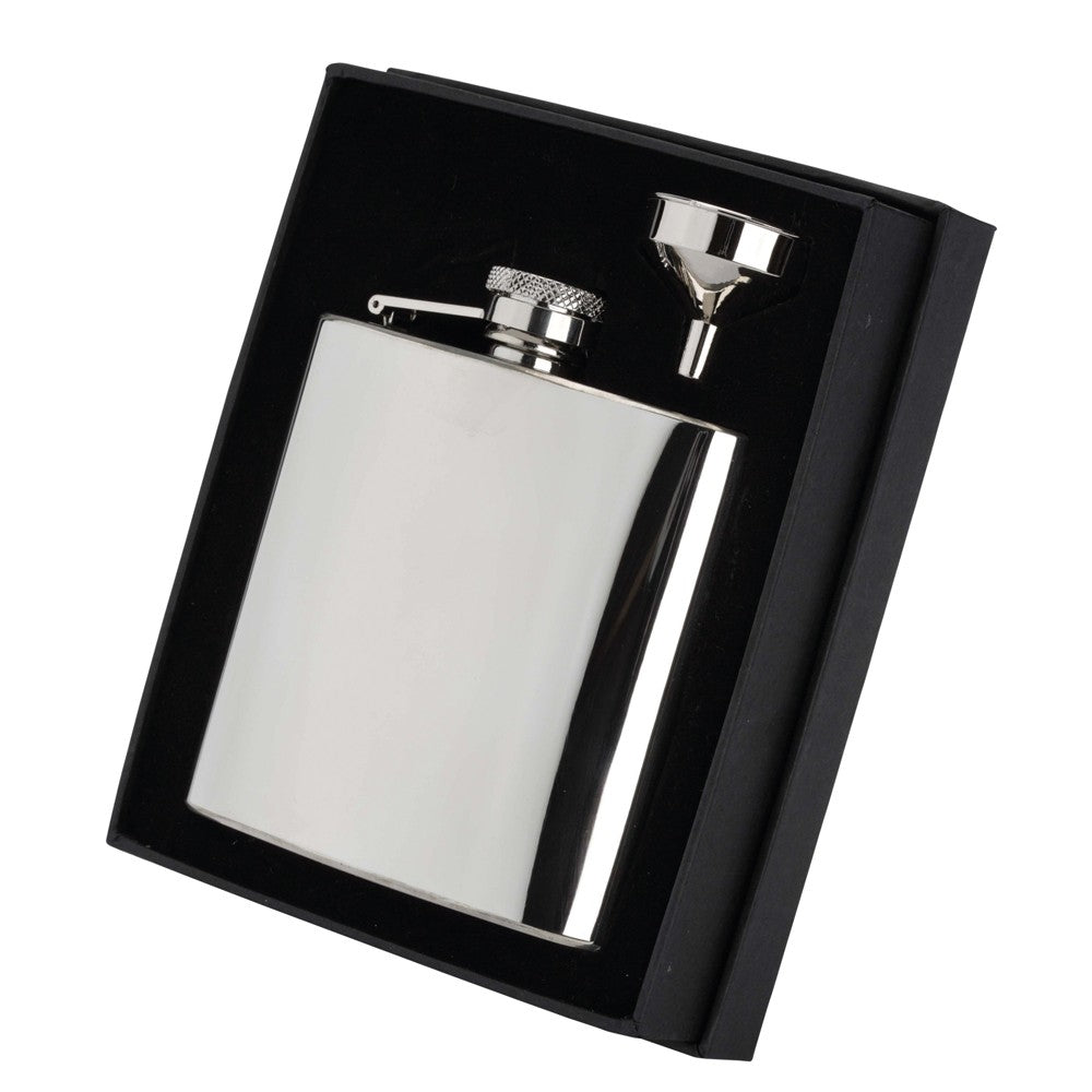 6oz Stainless Steel Hip Flask With Captive Top