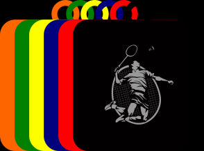 50mm Acrylic Badminton Square Medal