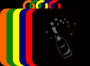 50mm Acrylic Celebration Champagne Square Medal