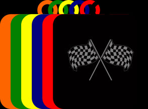 50mm Acrylic Chequered Flags Square Medal