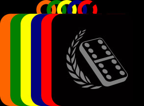 50mm Acrylic Dominoes Double Sixes Square Medal