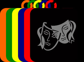 50mm Acrylic Drama Masks Square Medal