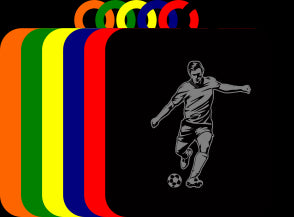 50mm Acrylic Female Footballer Square Medal