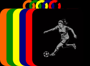 50mm Acrylic Male Footballer Square Medal