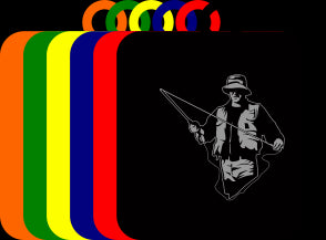50mm Acrylic Fisherman Square Medal