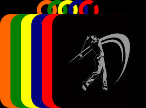 50mm Acrylic Golf Male Square Medal