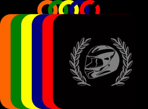 50mm Acrylic Motorsport Helmet Square Medal