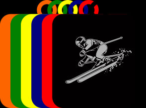 50mm Acrylic Ski-ing Square Medal