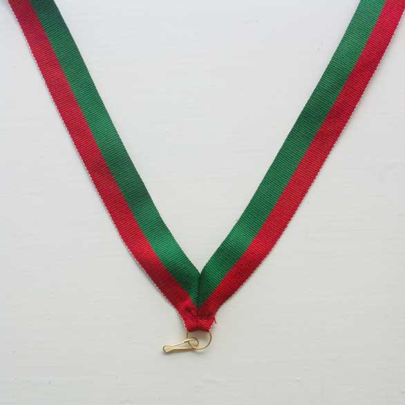 Medal Ribbon Red & Green 395x22mm