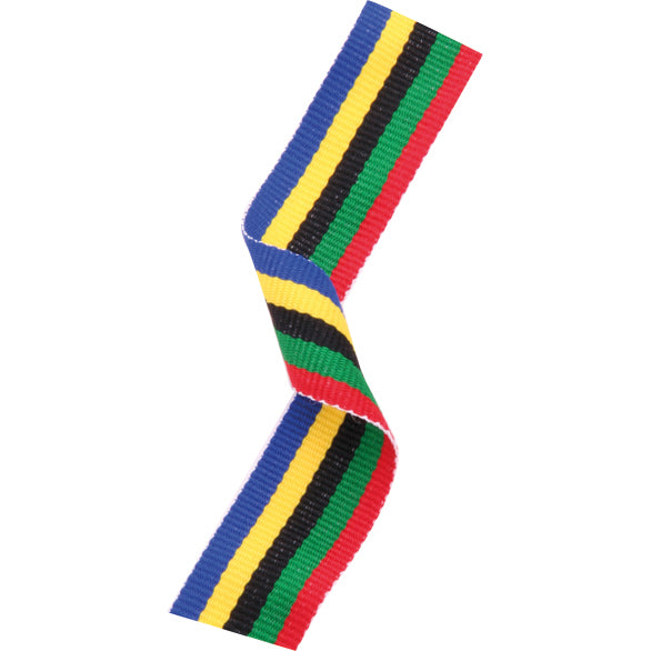 Medal Ribbon Olympic Colours 395x22mm