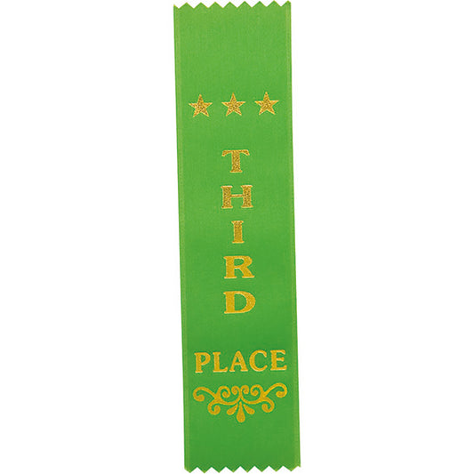 3rd Place Green Ribbon 200 x 50mm