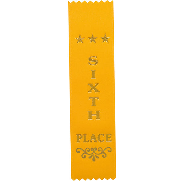 6th Place Yellow Ribbon 200 x 50mm