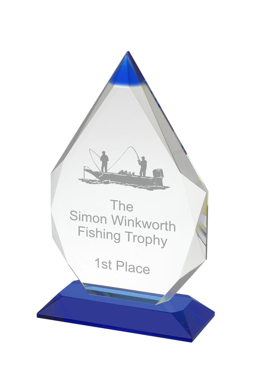 Clear & Blue Crystal Award in Box