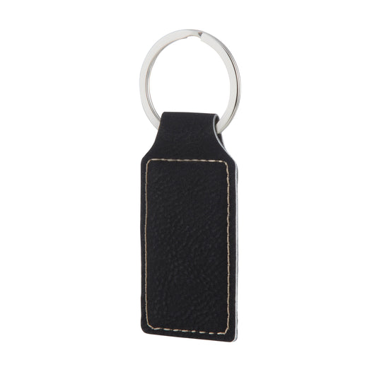 Leatherette Black Key Ring