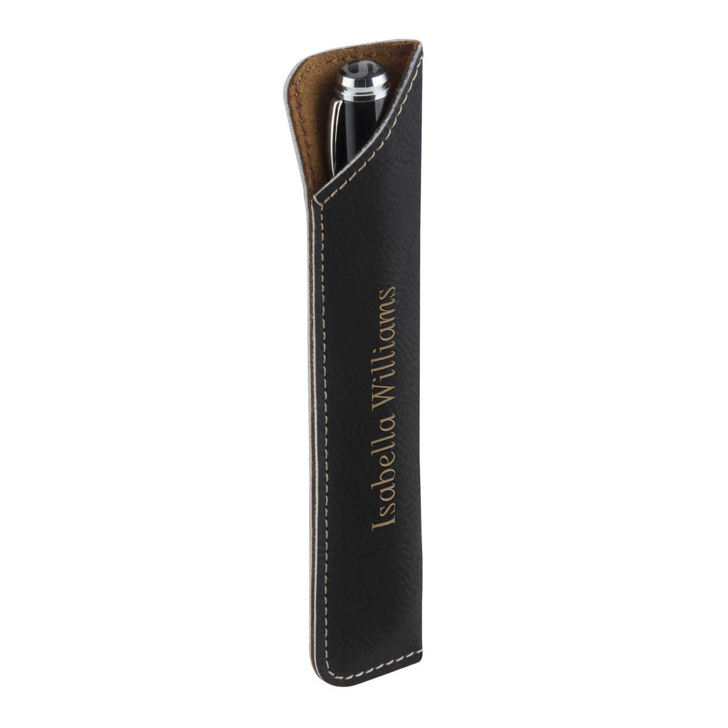 Leatherette Black Leatherette Pen Case