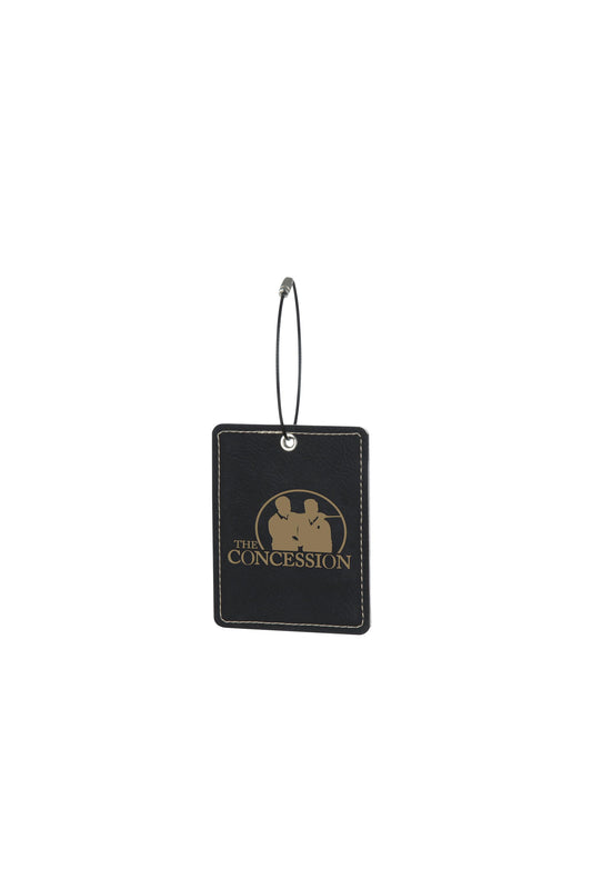 Leatherette Oblong Black Bag Tag