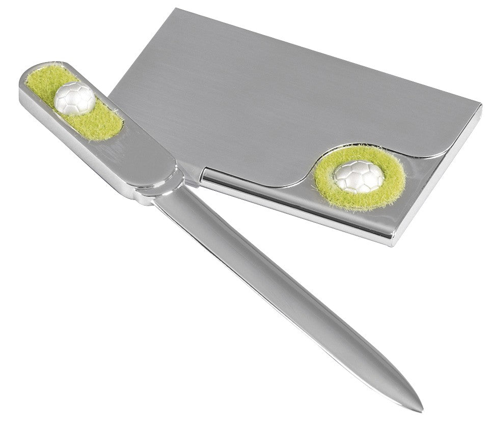 Soccer Letter Opener and Card Holder Set