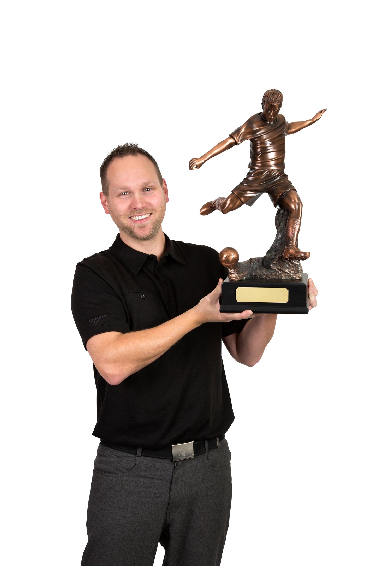 53.75cm Bronze Plated Footballer Figure