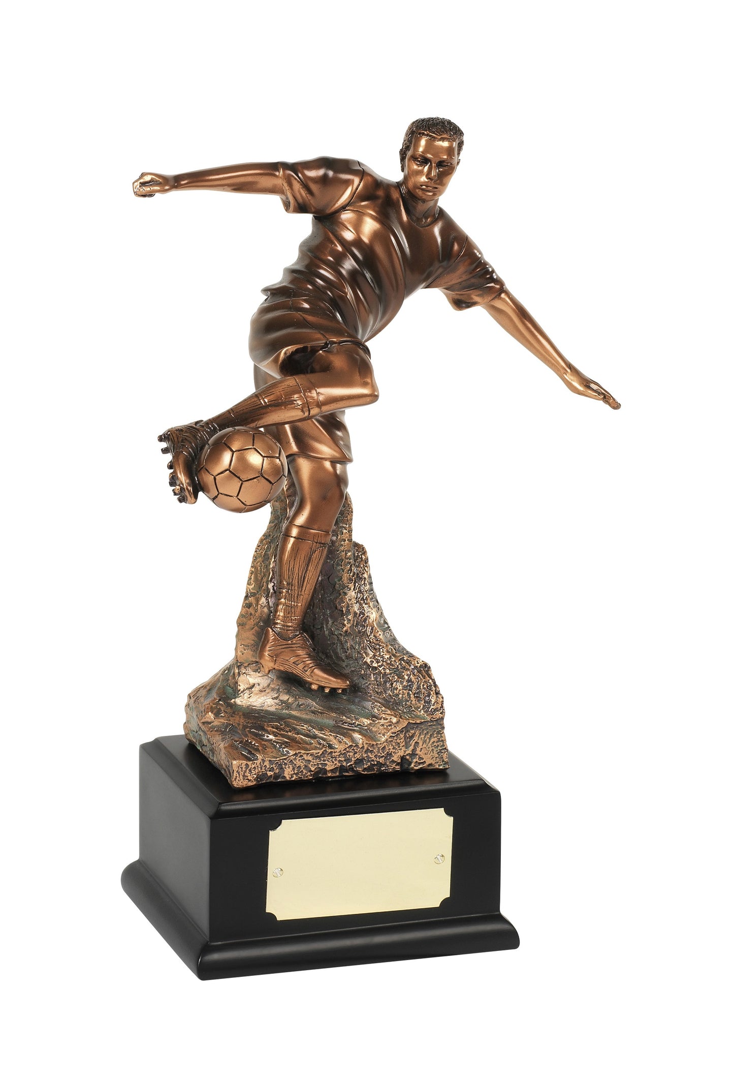 25cm Bronze Plated Footballer