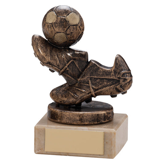 Agility Boot & Ball Football Trophy 9.5cm - Available in Gold and Bronze