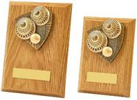 Light Oak Lawn Bowls Wood Plaque Award - 2 Sizes