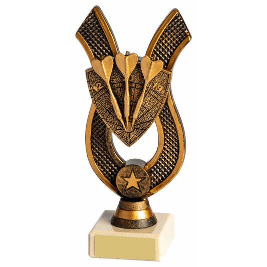Antique Gold Darts Award with Resin Darts Trim - 3 Sizes