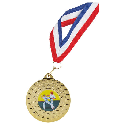 50mm Sports Medal with 22mm Ribbon - Available in Gold, Silver and Bronze
