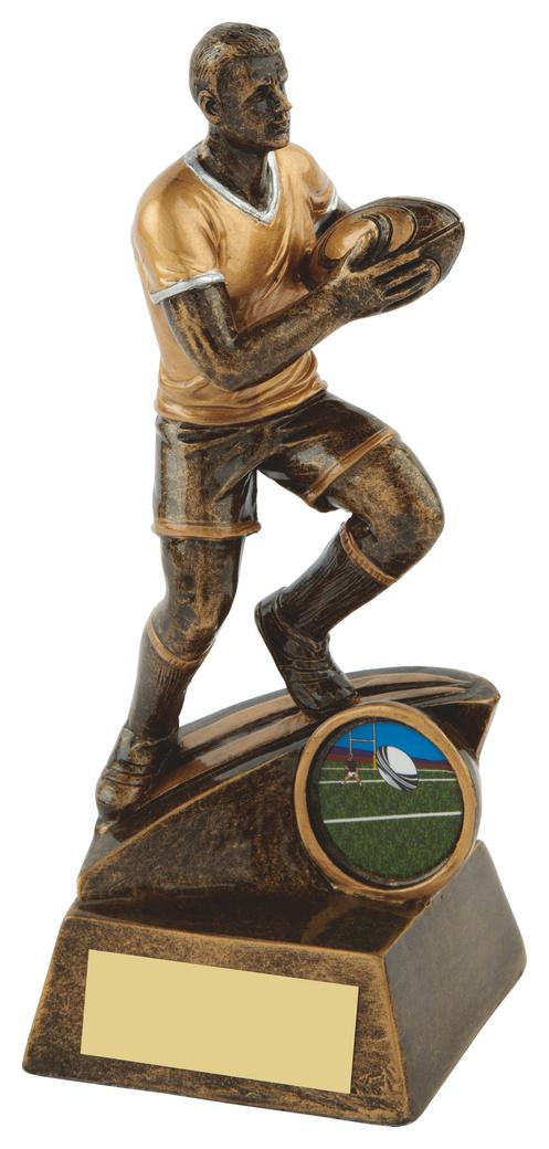 Gold Resin Men's Rugby Figure Trophy