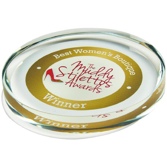 Round Crystal Paperweight for Colour Printing
