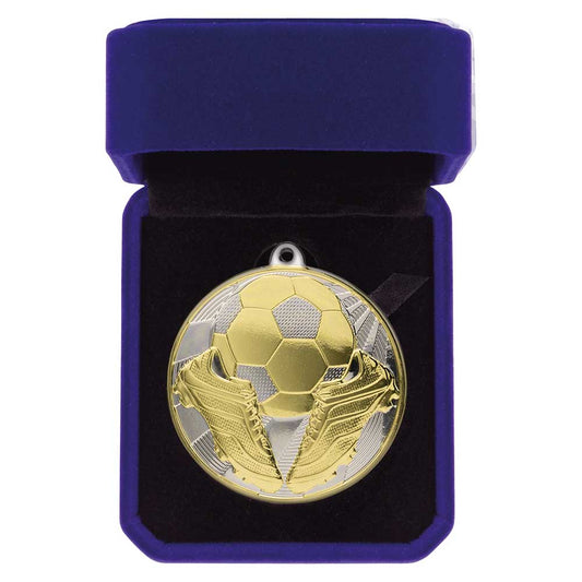 Premiership Football Medal Box Gold & Silver