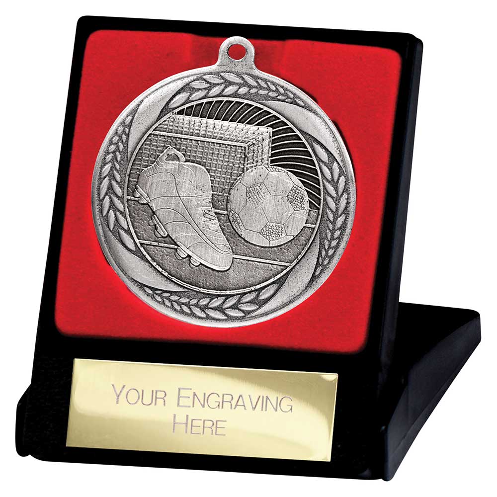 Typhoon Football Medal & Box Silver