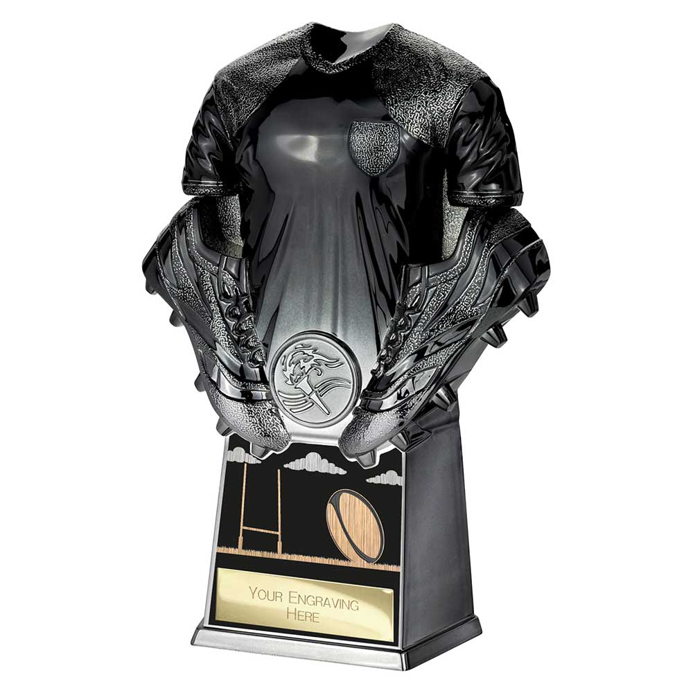 Invincible Rugby Shirt Heavyweight Award Black & Gunmetal