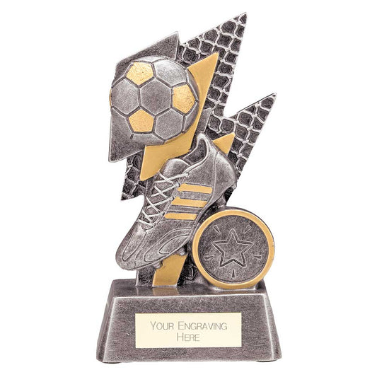 Strike Bolt Football Award Antique Silver & Gold