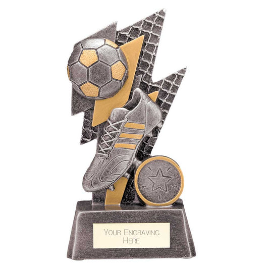 Strike Bolt Football Award Antique Silver & Gold