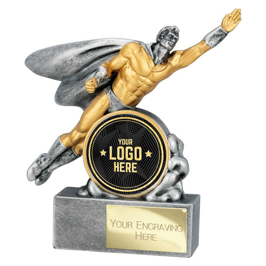 Superhero Resin Male Award Antique Silver & Gold 140mm