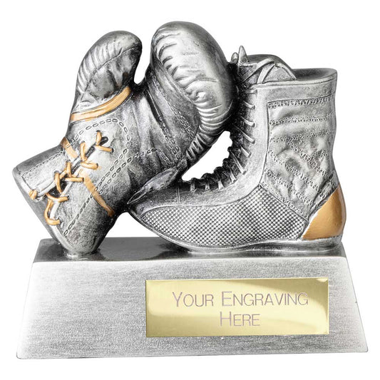 Power Boxing Resin Award Antique Silver