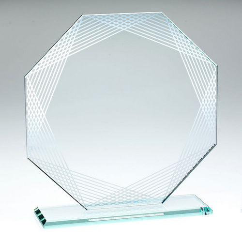 Jade Glass Octagon + Silver Lined Edges (4mm Thick) - 6.25in