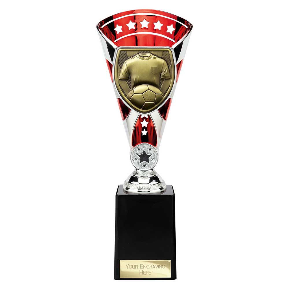 Cobra Star Cup Football Shirt & Ball Silver & Red