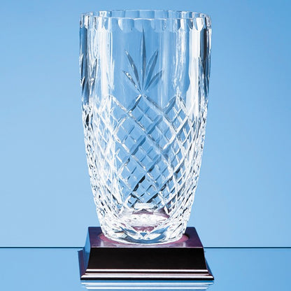 Lead Crystal Panelled Barrel Vase