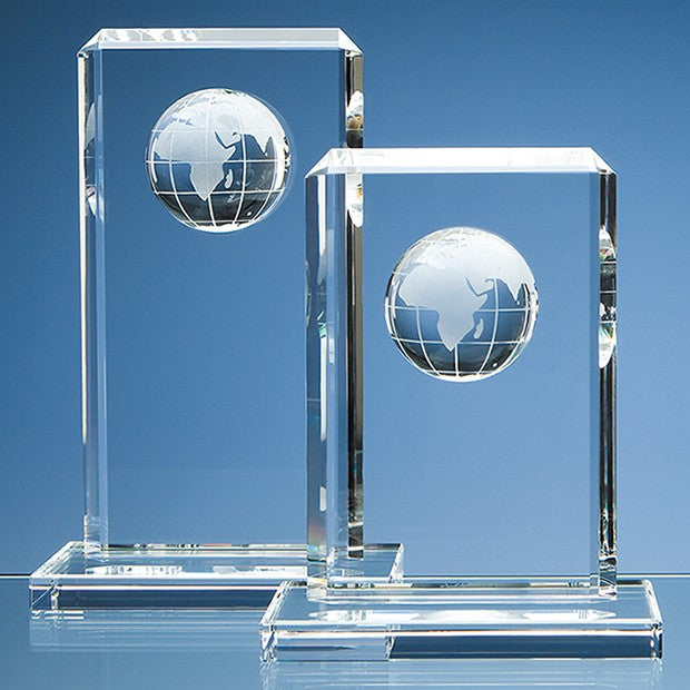 Optical Crystal Globe Rectangle Award
