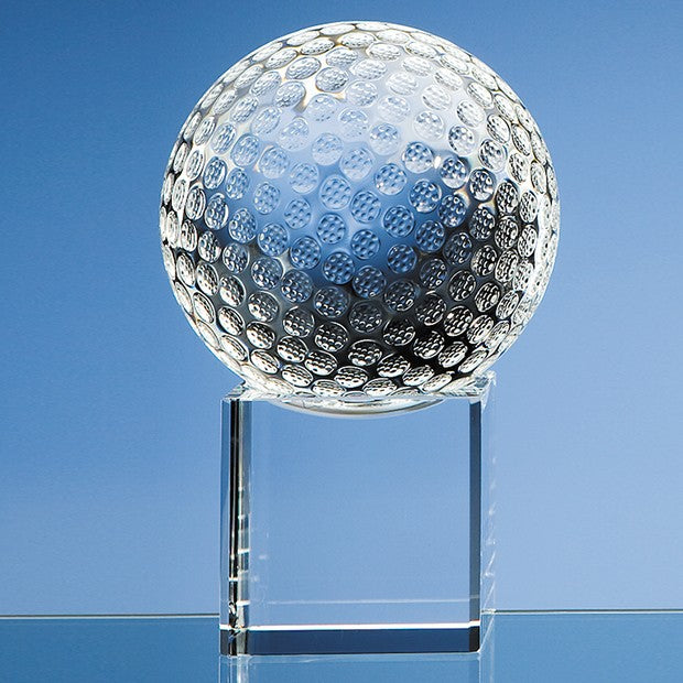 Optical Crystal Golf Ball on Clear Base