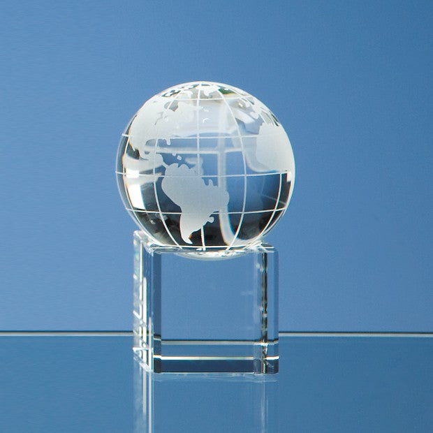 Optical Crystal Globe on Clear Base