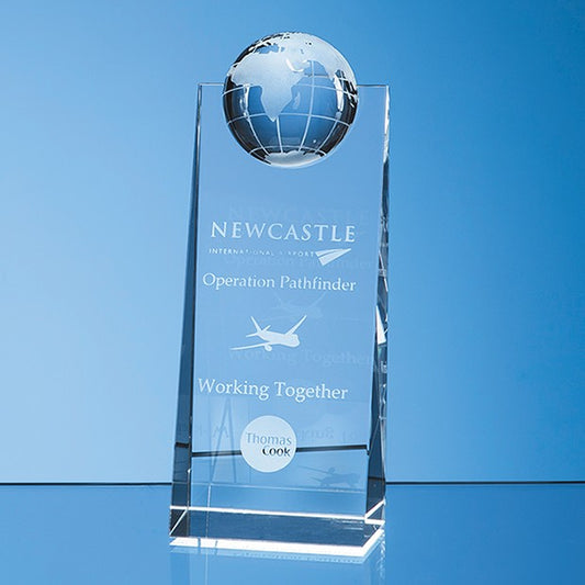 Optical Crystal Globe Rectangle Award